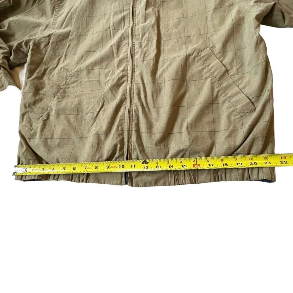 Rainforest Bomber Jacket Coat Chore  Reversible Large Tan Blue Pockets READ - Picture 10 of 13